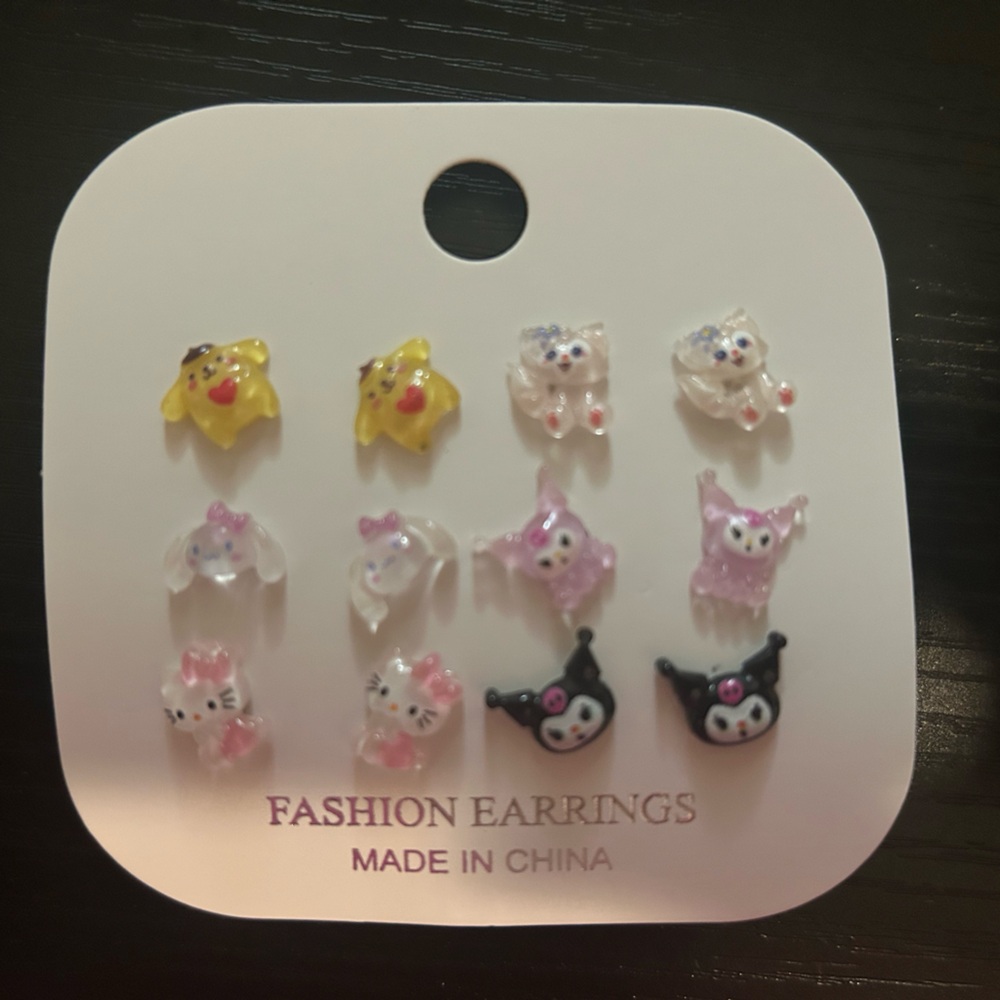 Cute Character Stud Earrings Set